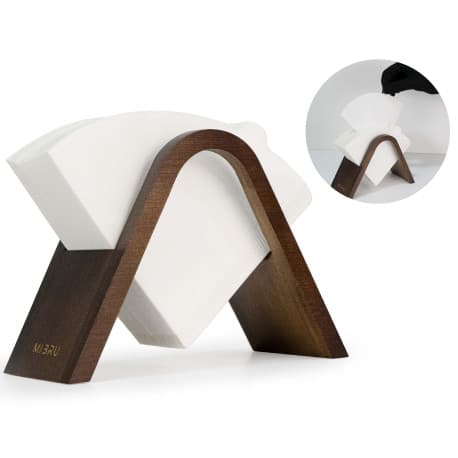 Wooden Coffee Filter Paper Holder Dark Wooden