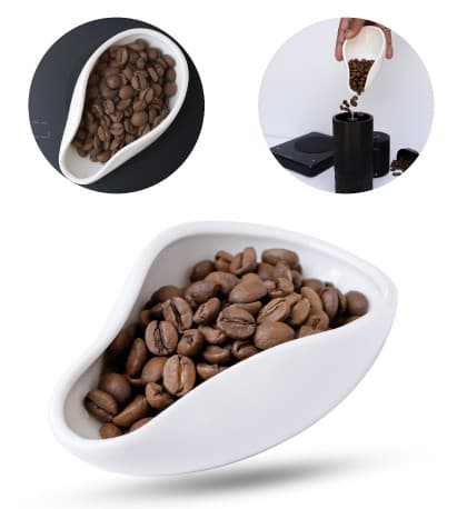 Coffee tea and ceramic doser plate White