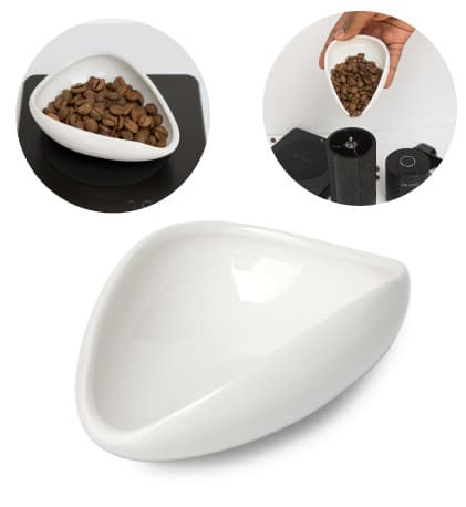 Coffee tea and ceramic doser plate White