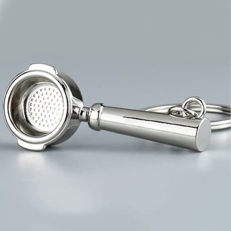 Mibru Coffee Keychain, Naked Portafiltet Shape - Silver