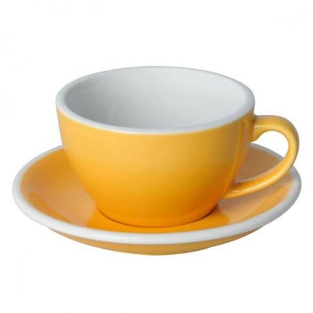LOVERAMICS Egg Flat White Cup 150ml & Saucer yellow
