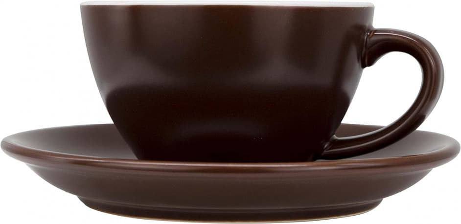 Ceramic Coffee Cup With Plate Perfect for Single or Double Espresso Cappuccino Latte and Tea 150ml broun