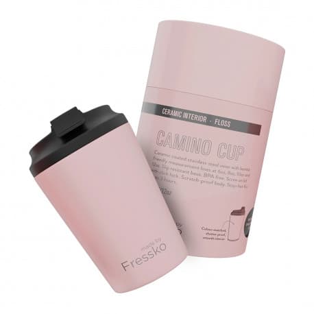 Pink Ceramic Interior Reusable Cup 12oz - Fressko