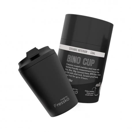 Coal Ceramic Interior Reusable Cup 8oz - Fressko