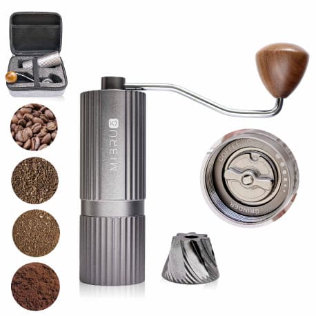 Mibru K7 Manual Coffee Grinder SS Burr - Grey