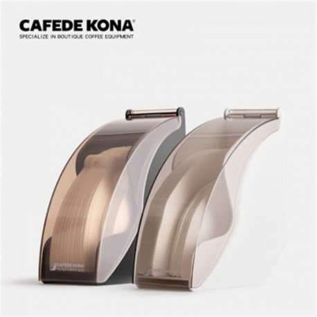 CAFEDE KONA Coffee Filter Holder Box With Lid + Paper Drip-Filter