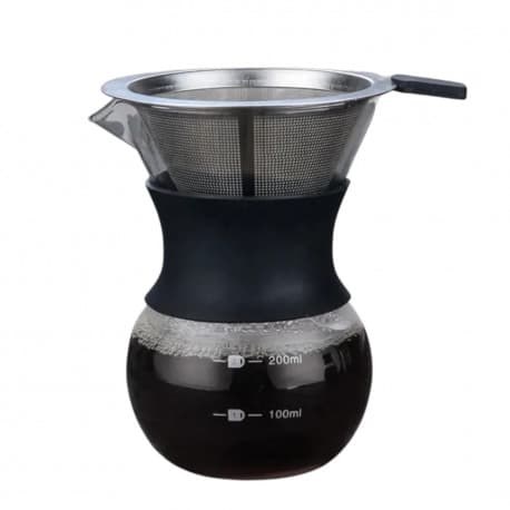 200ml Glass Drip Pot With Stainless Steel Filter