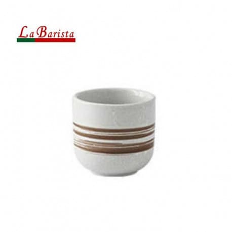 White pottery coffee cup with brown line, size 200 ml, LB-842