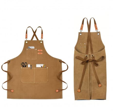 Brown Apron Extra Large Size Pure Cotton Unisex Fit for Adults Men and Women Ideal for Barista Kitchen café shop