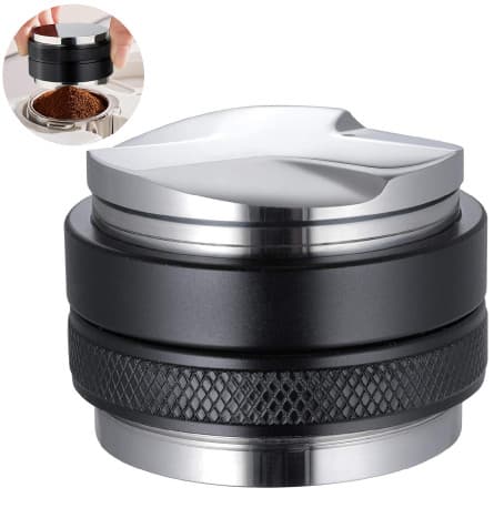 58mm Distributor and Tamper Dual Head Stainless Steel Base Compatible with Rancilio, Gaggia, E61 Series