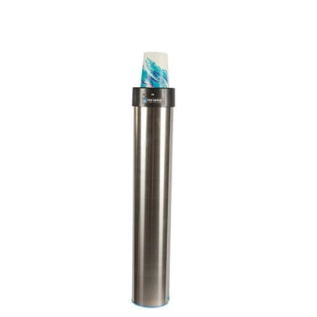 San Jamar C3400EF Multi-Angled / Vertical Stainless Steel Cup Dispenser (12–24 oz)