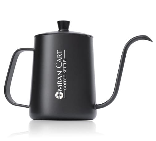 Pour Over Kettle, Black, Stainless Steel, Gooseneck Spout, 600ml Capacity, Precise Control for V60 Pouring