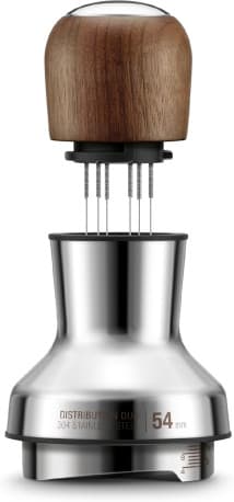 The Distribution Duo 54mm - 2-in-1 Coffee Distributor and Leveler, Adjustable Pins and Height, Compatible with Sage 54mm