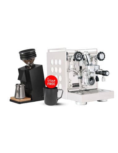Rocket Appartamento 2.0 White & Eureka Single Dose Pro+ Rhinowares Milk Pitcher